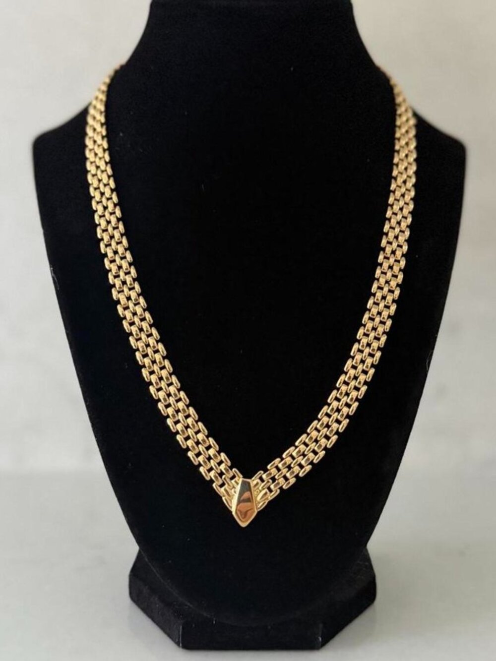 Vintage Gold Panther Link Necklace